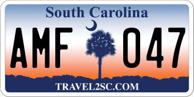 SC license plate AMF047