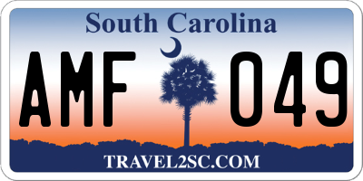 SC license plate AMF049