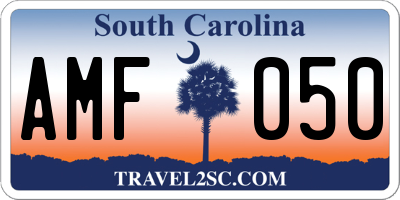 SC license plate AMF050