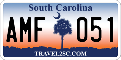 SC license plate AMF051