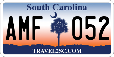 SC license plate AMF052