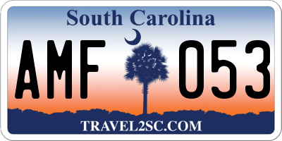 SC license plate AMF053