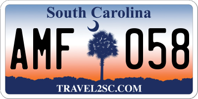 SC license plate AMF058
