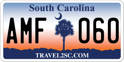 SC license plate AMF060