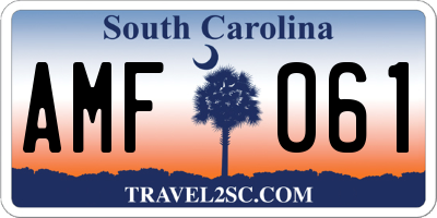 SC license plate AMF061