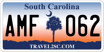 SC license plate AMF062