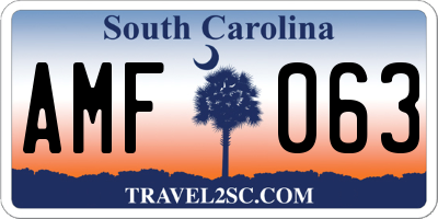 SC license plate AMF063
