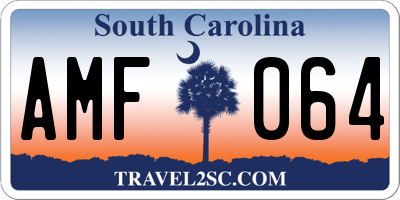SC license plate AMF064