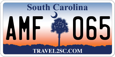 SC license plate AMF065