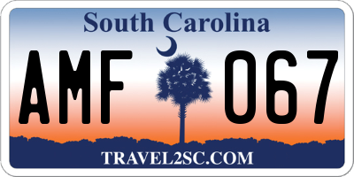 SC license plate AMF067