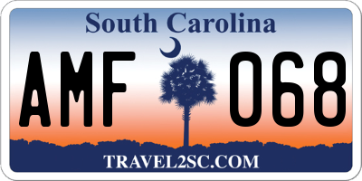 SC license plate AMF068
