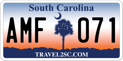 SC license plate AMF071