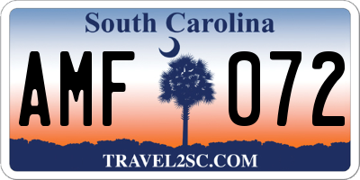 SC license plate AMF072