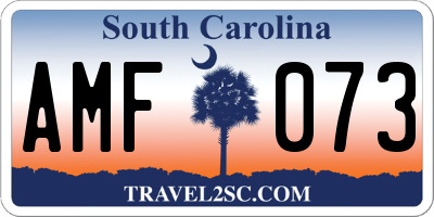 SC license plate AMF073