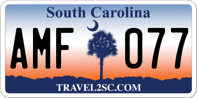 SC license plate AMF077