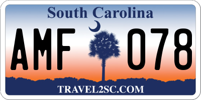 SC license plate AMF078