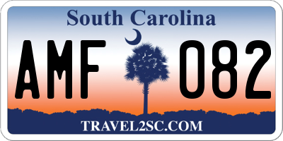 SC license plate AMF082