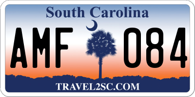 SC license plate AMF084