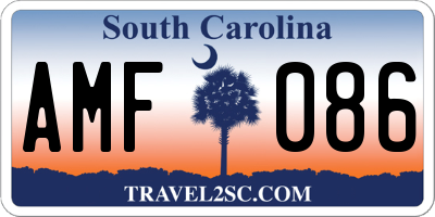 SC license plate AMF086