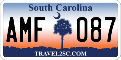 SC license plate AMF087