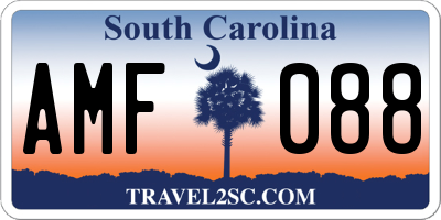 SC license plate AMF088