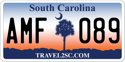 SC license plate AMF089