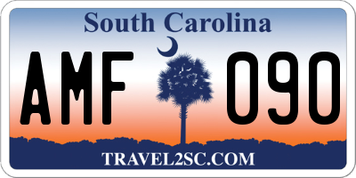 SC license plate AMF090