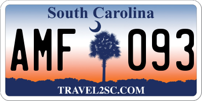 SC license plate AMF093