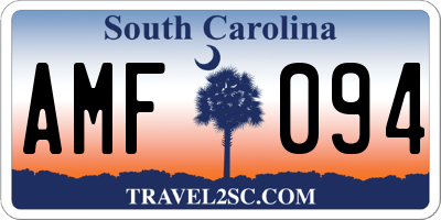 SC license plate AMF094