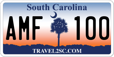 SC license plate AMF100
