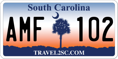 SC license plate AMF102