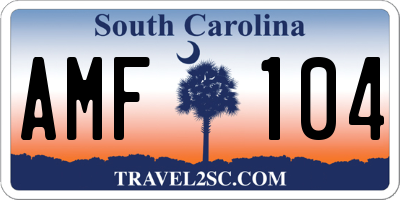 SC license plate AMF104