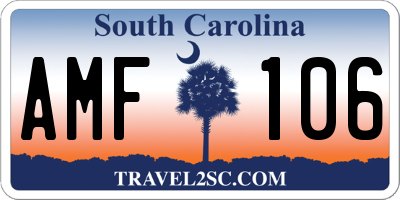 SC license plate AMF106