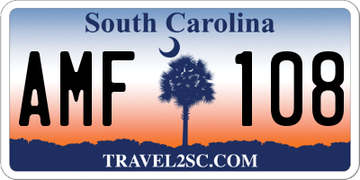 SC license plate AMF108