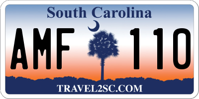 SC license plate AMF110
