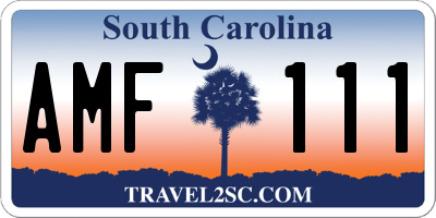 SC license plate AMF111