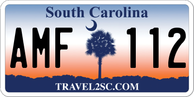 SC license plate AMF112