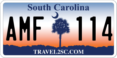 SC license plate AMF114