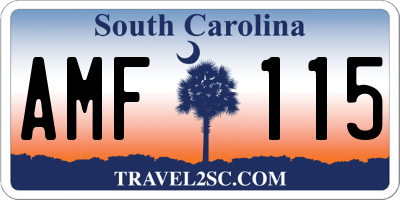 SC license plate AMF115