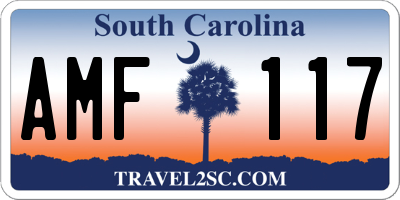 SC license plate AMF117