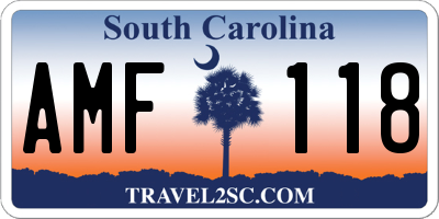 SC license plate AMF118