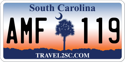 SC license plate AMF119