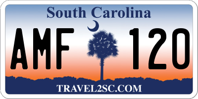 SC license plate AMF120