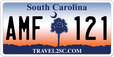 SC license plate AMF121