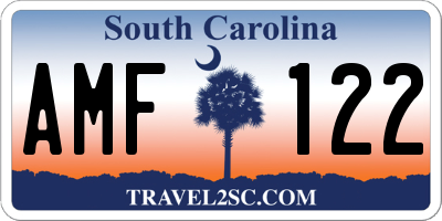 SC license plate AMF122