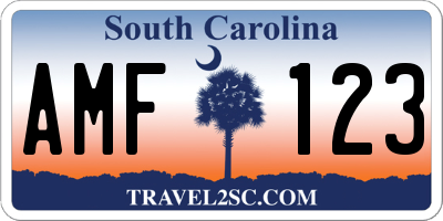 SC license plate AMF123