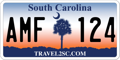 SC license plate AMF124