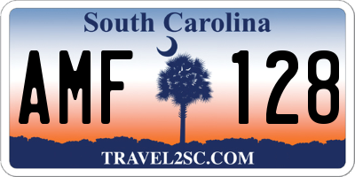 SC license plate AMF128