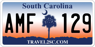 SC license plate AMF129