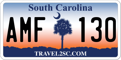 SC license plate AMF130